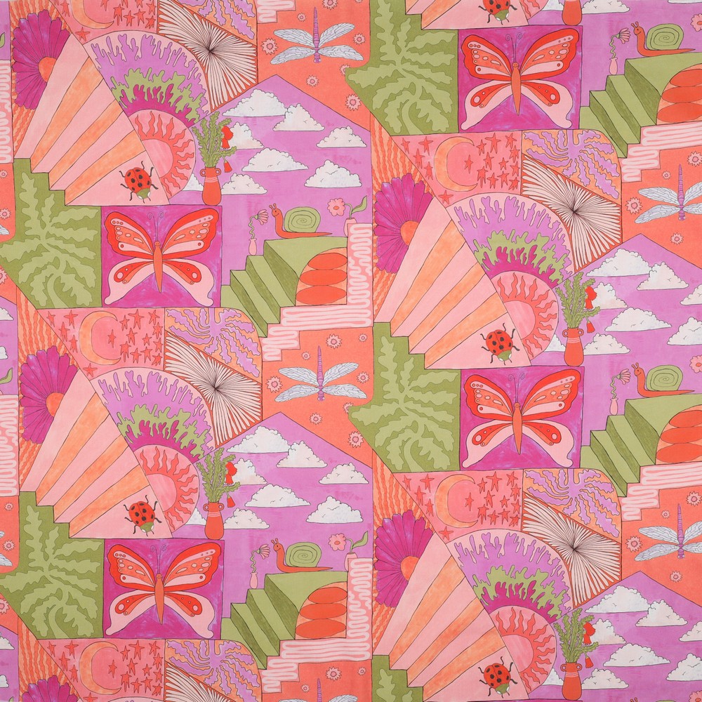 Fine Poplin dig Little Creatures Nerida Hansen Bright Pink