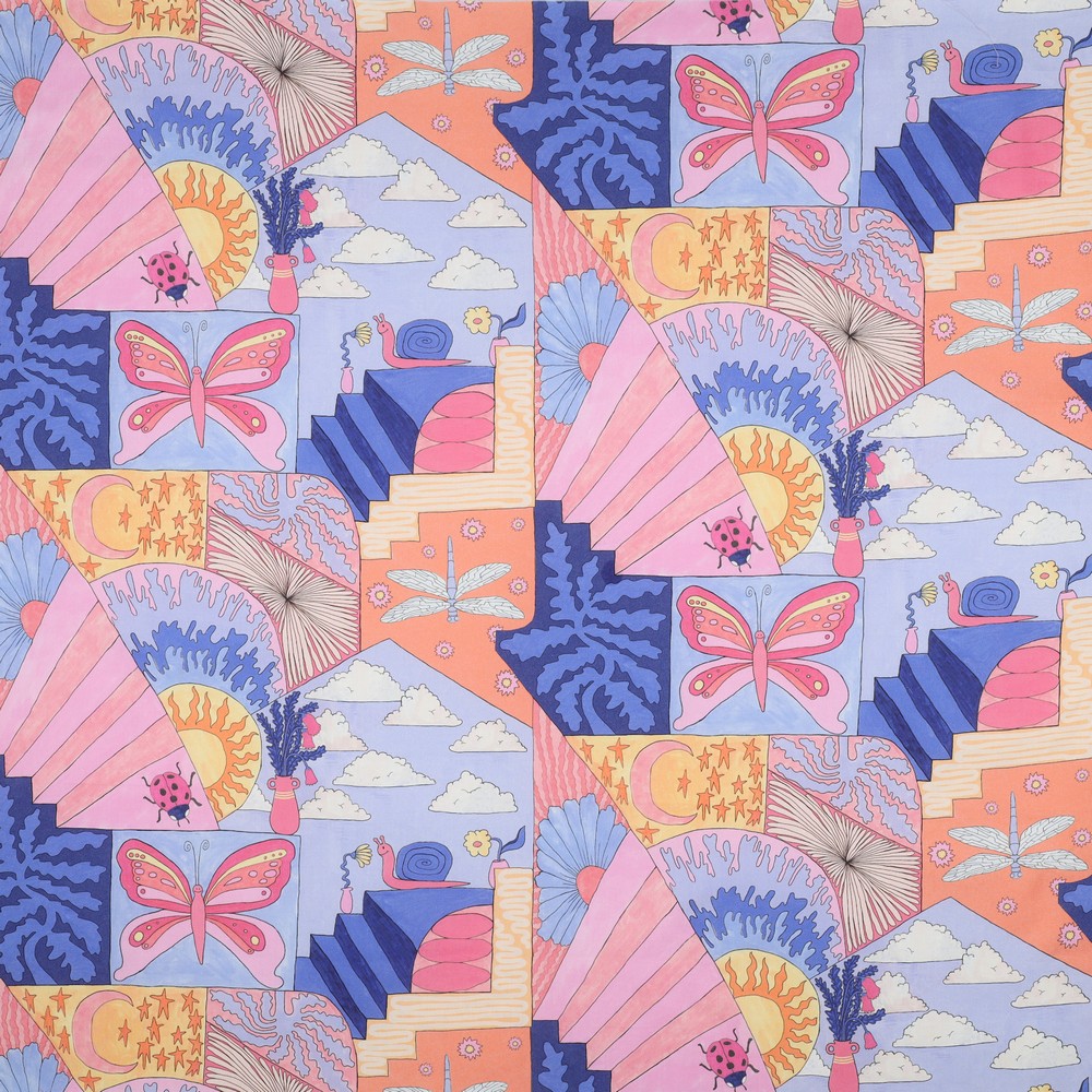 Fine Poplin dig Little Creatures Nerida Hansen Sky Blue
