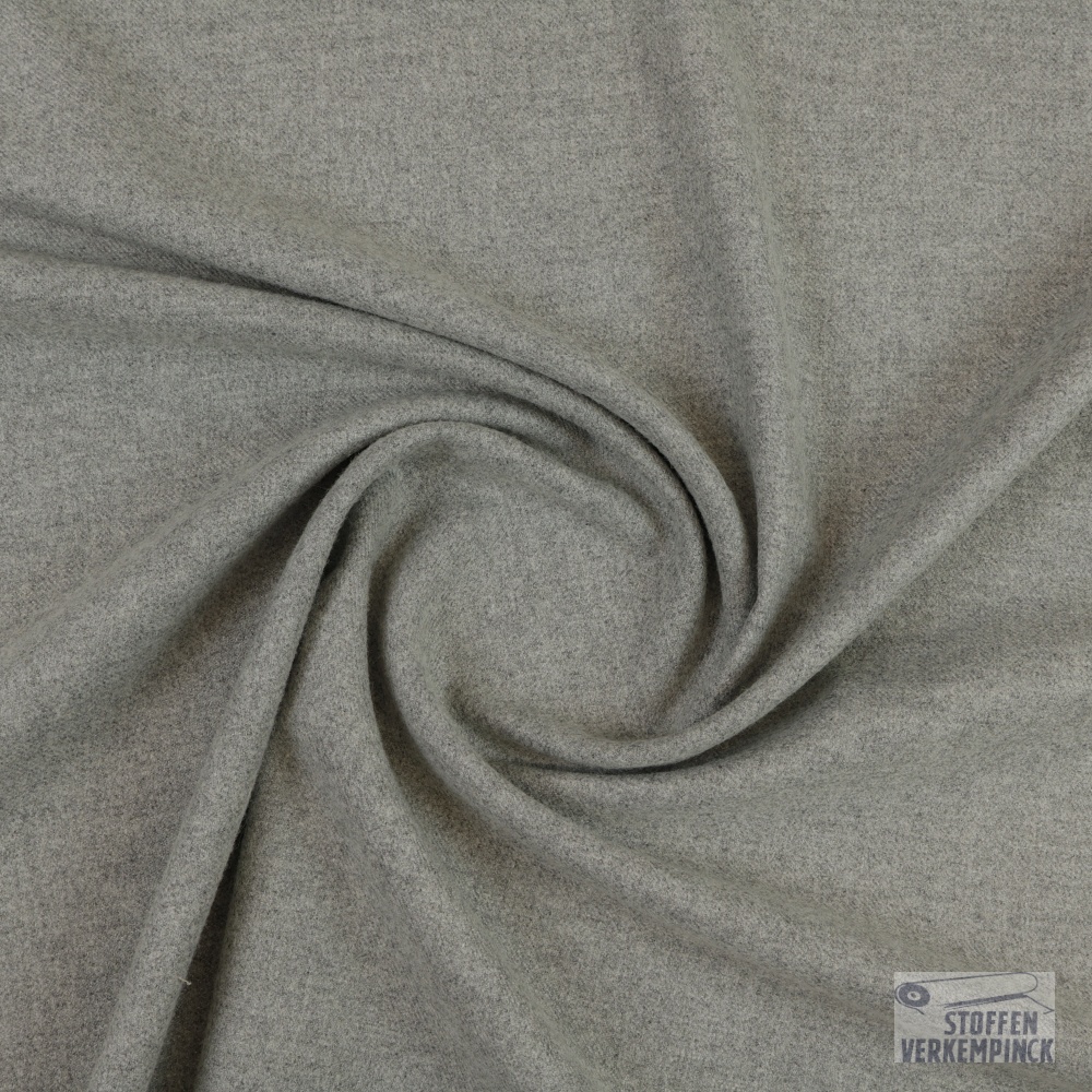 Stretch Wollen Flanel Licht Grijs