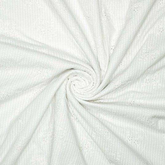 Broderie Seersucker Wit