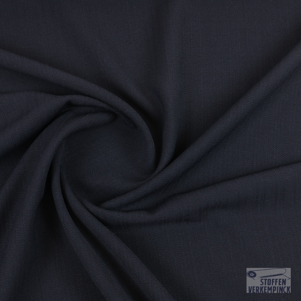 Stretch Crêpe Struktuurweefsel Wol/Pol. Navy