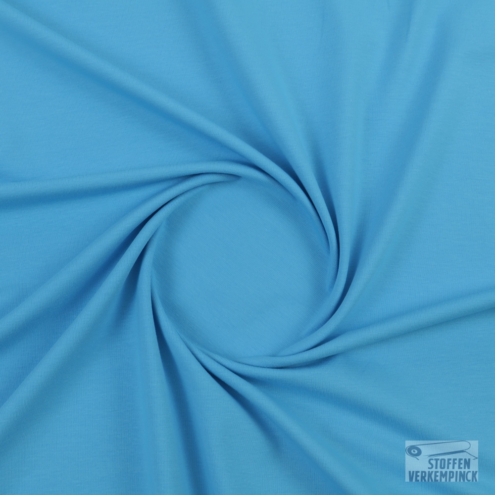 Jersey Katoen Uni Turquoise