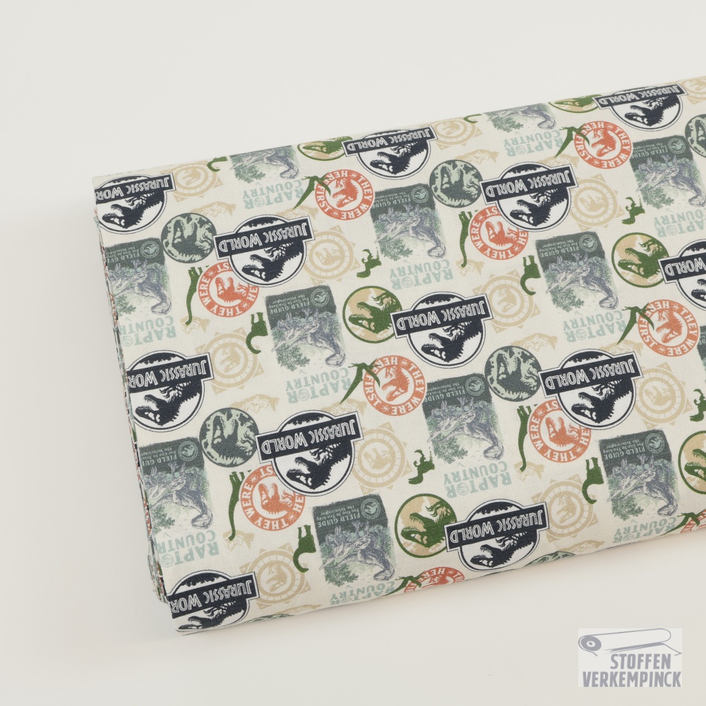 Popeline Digital Print Jurassic World Raptor Country