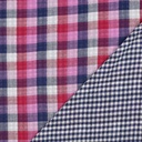 Double Gauze Check 2-side Navy/Pink/Wine
