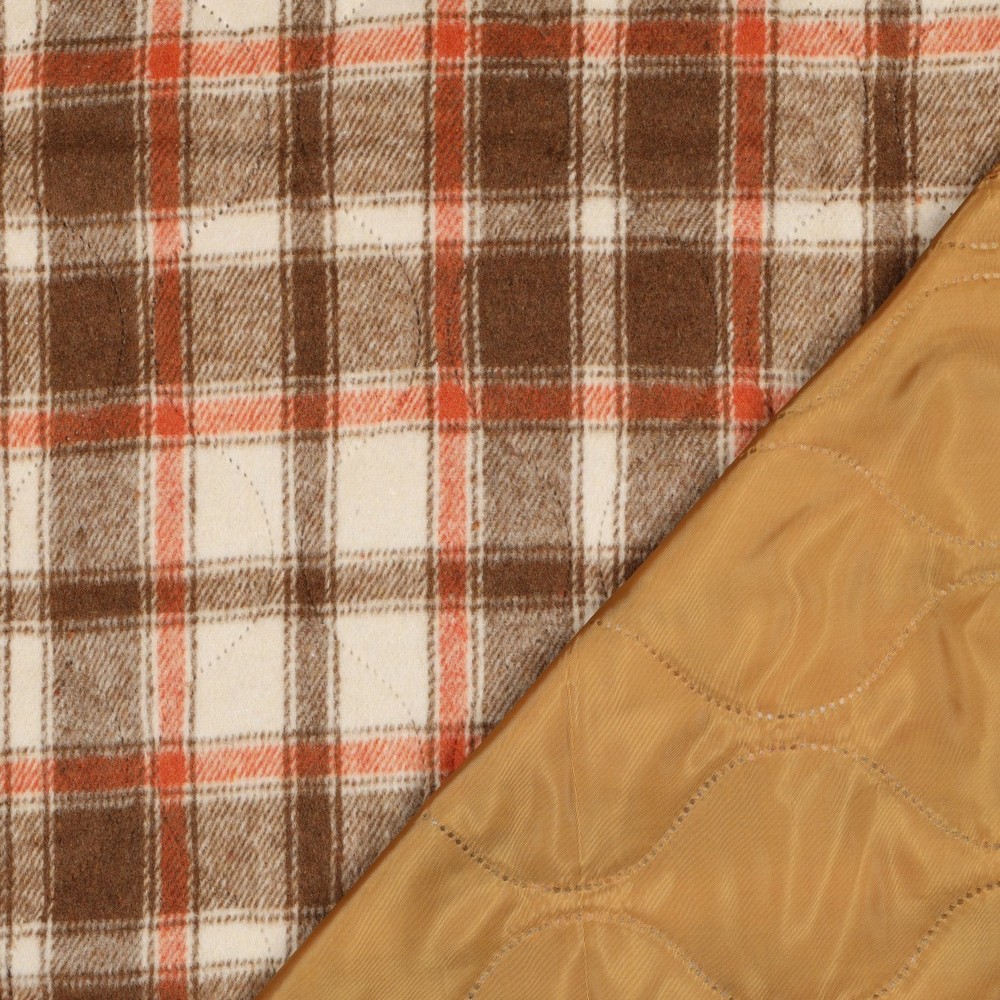 Matelassé Checks Ecru/Brown/Orange
