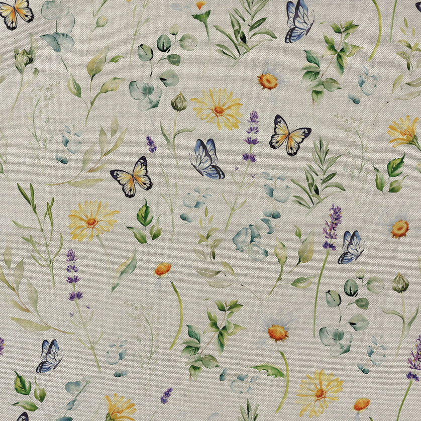 Canvas Digital Bloemen/Vlinders