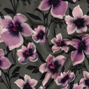 French Terry Digital Flowers Green/Old rose
