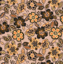 Polye. Satin Velvet Retro Flowers Old Rose