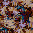 Viscose Poplin Arty Floral Camel/Bordeaux