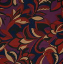 Satin Print Chic Flora Camel/Violet/Bordeaux