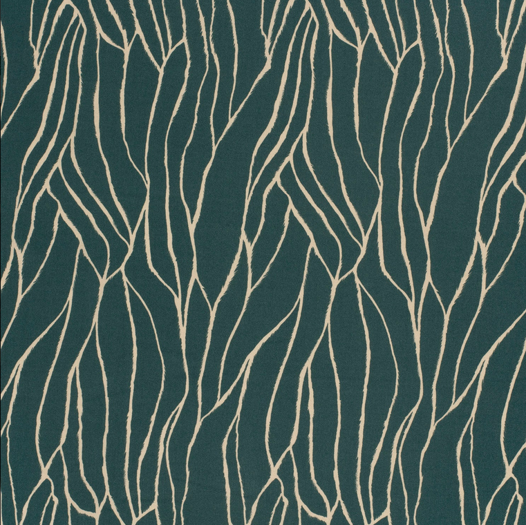 Viscose Twill Abstract Lines Oud Groen