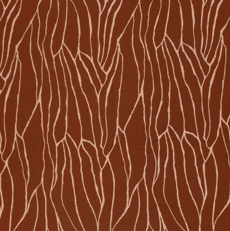 Viscose Twill Abstract Lines Terra