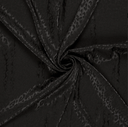 Stretch Polyester Satin Jacquard Leo Black