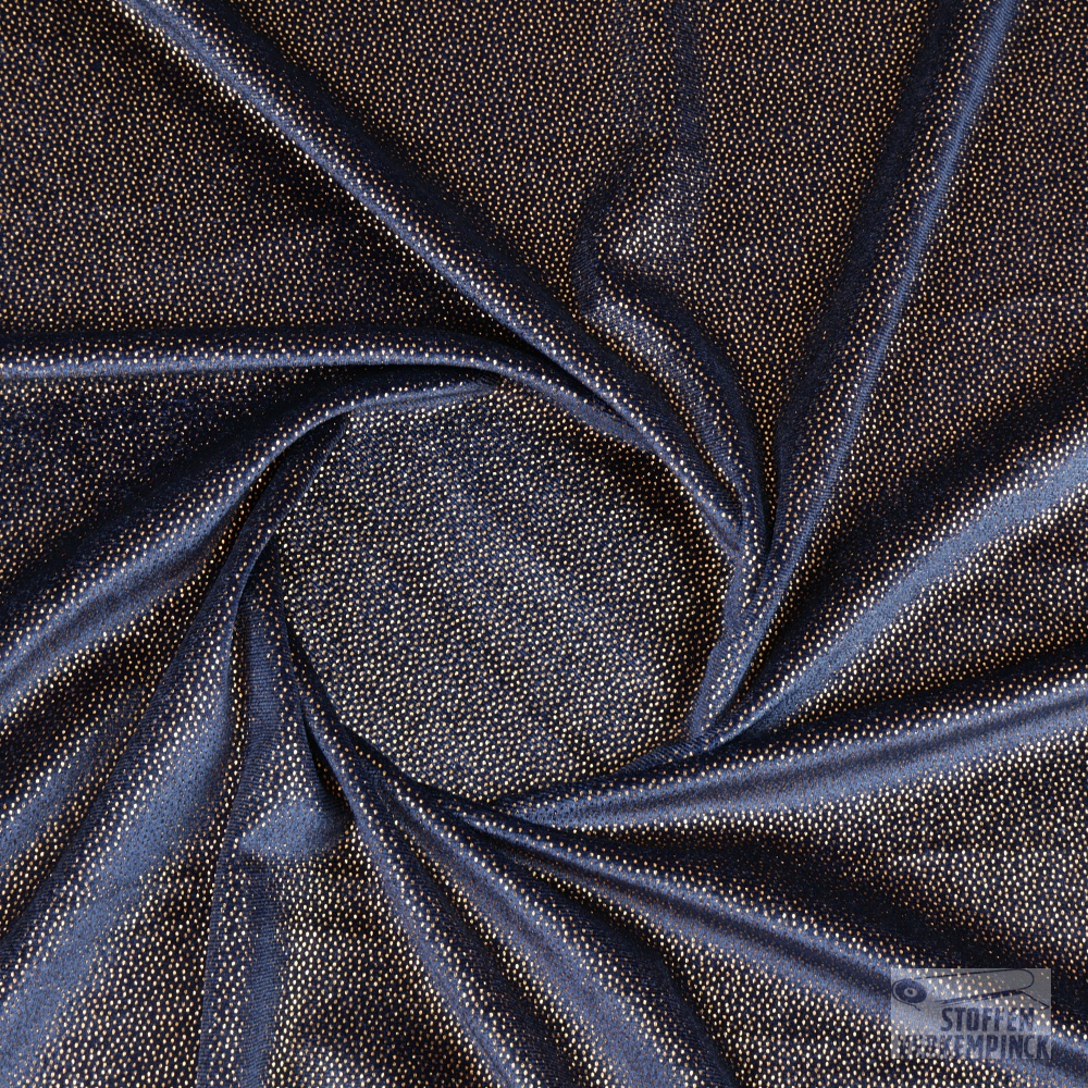 Velours Lycra Foilprint Marine