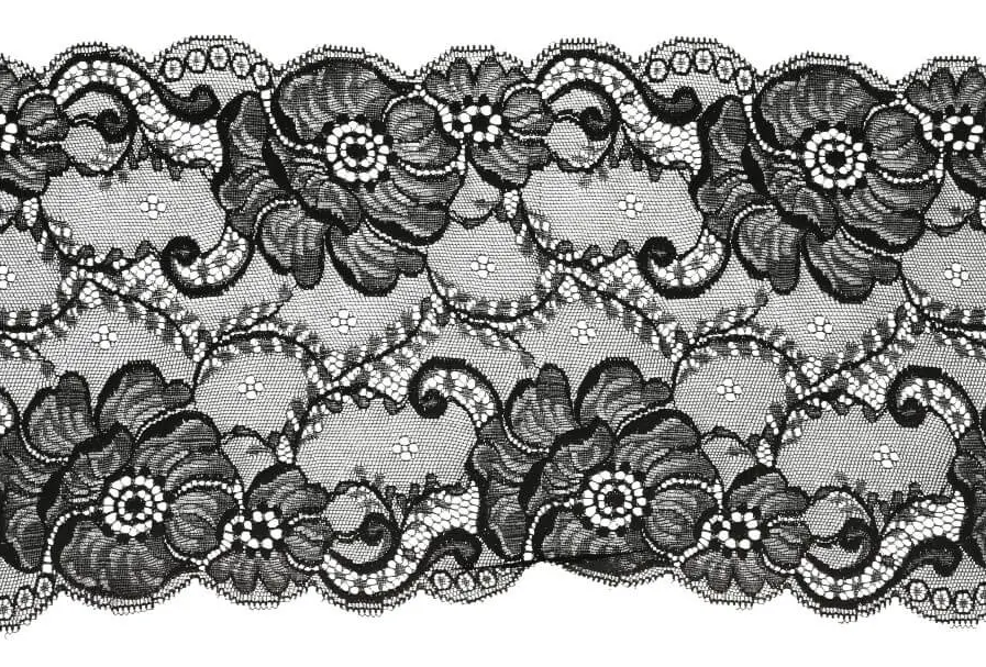 Nylon stretch kant 19cm zwart