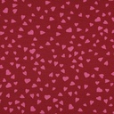 French Terry Hearts Dark Red