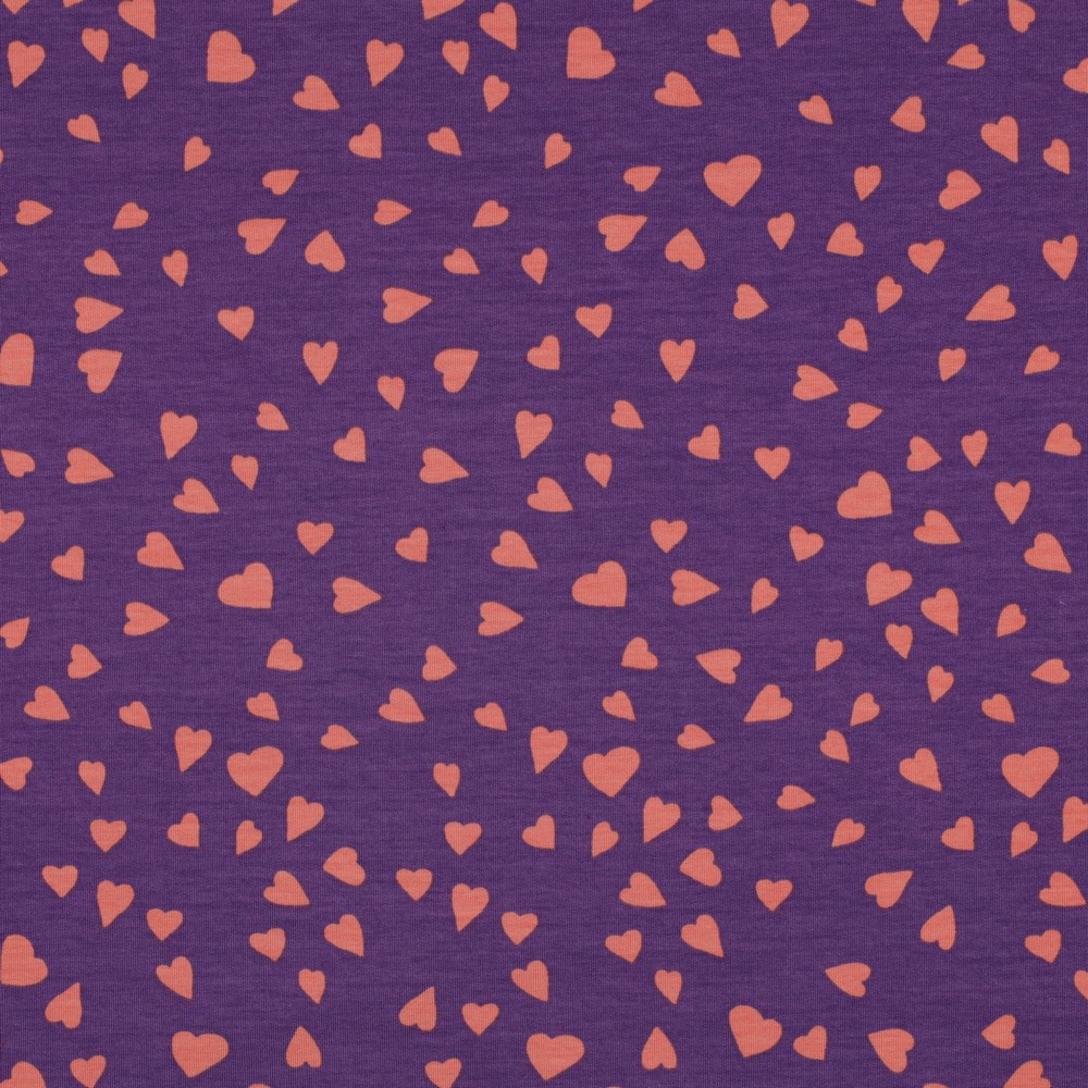 French Terry Hearts Purple