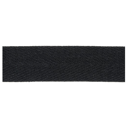 Keperband katoen 25mm zwart