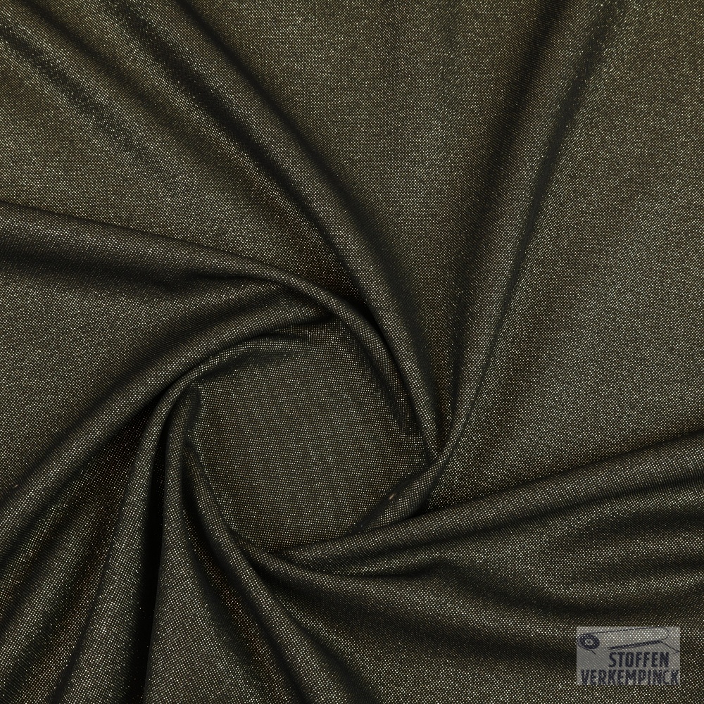 Bi-stretch Lamée Zwart/Goud