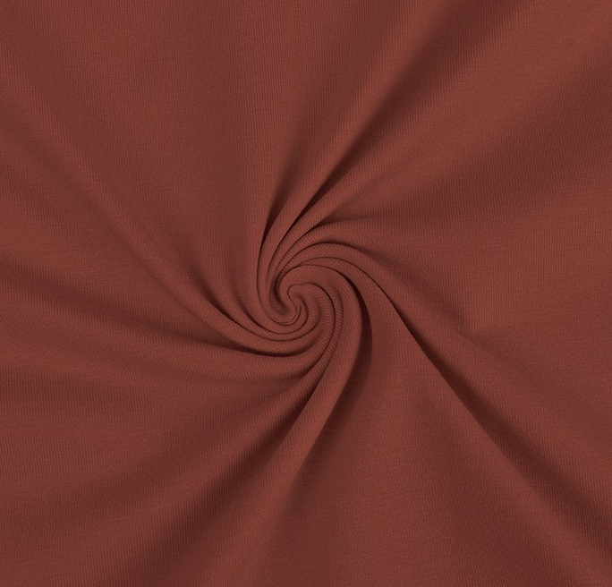 Jersey Katoen Uni Dusty Bordeaux