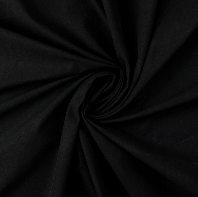 Stone washed popeline Black