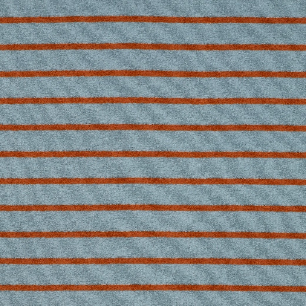 Stretch Badstof Yarn dyed Stripes Blue/Rust