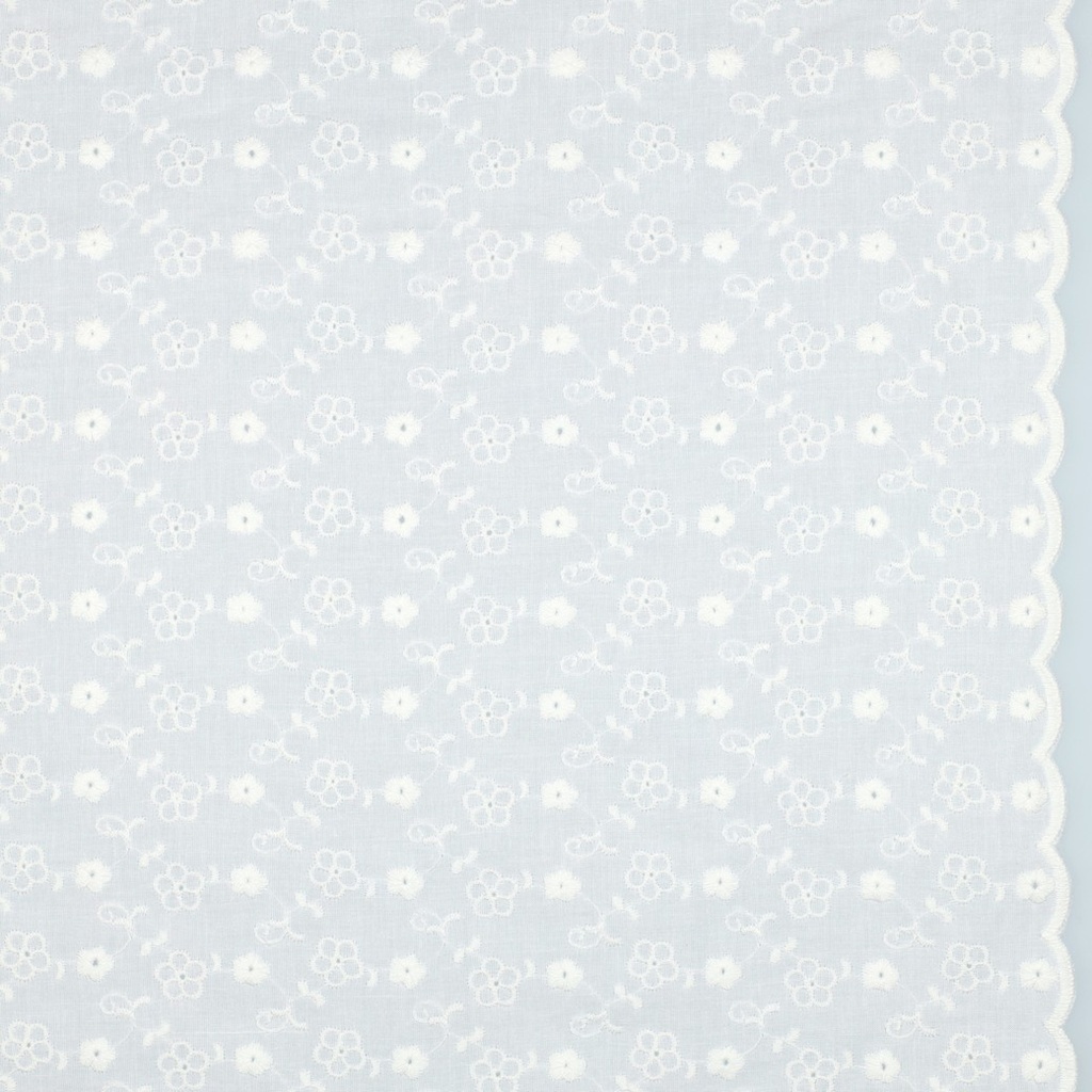 Cotton Embroidery 2-Side Border Off White 