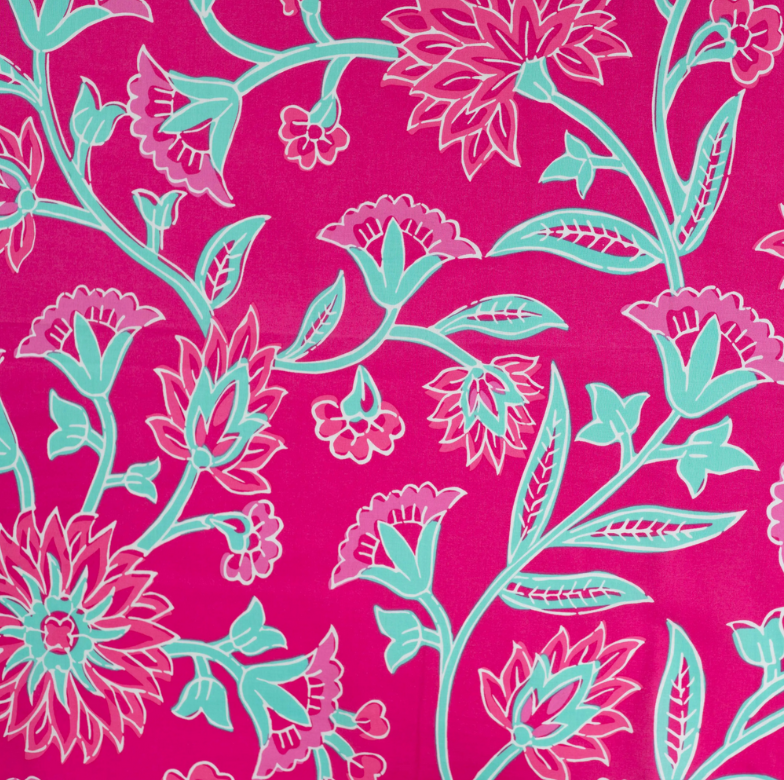 Enjoy Cotton Voile Fuchsia Flowers