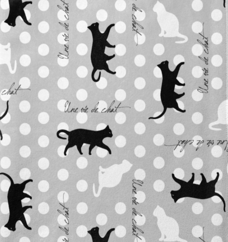 Wellnessfleece Print Katten Licht Grijs