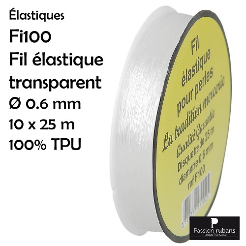 Elastische transparant draad - 0,6mm - 25m 