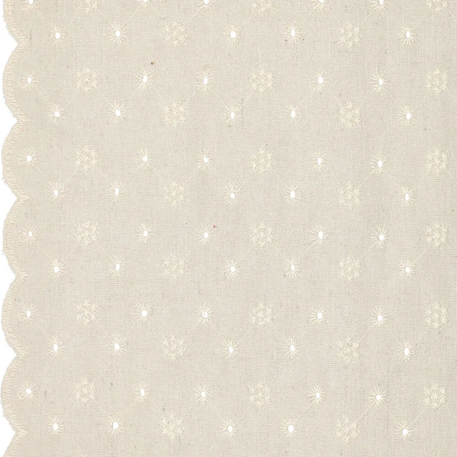 Broderie Country Groove Zigzag Flower Naturel (2 sides scallop border)