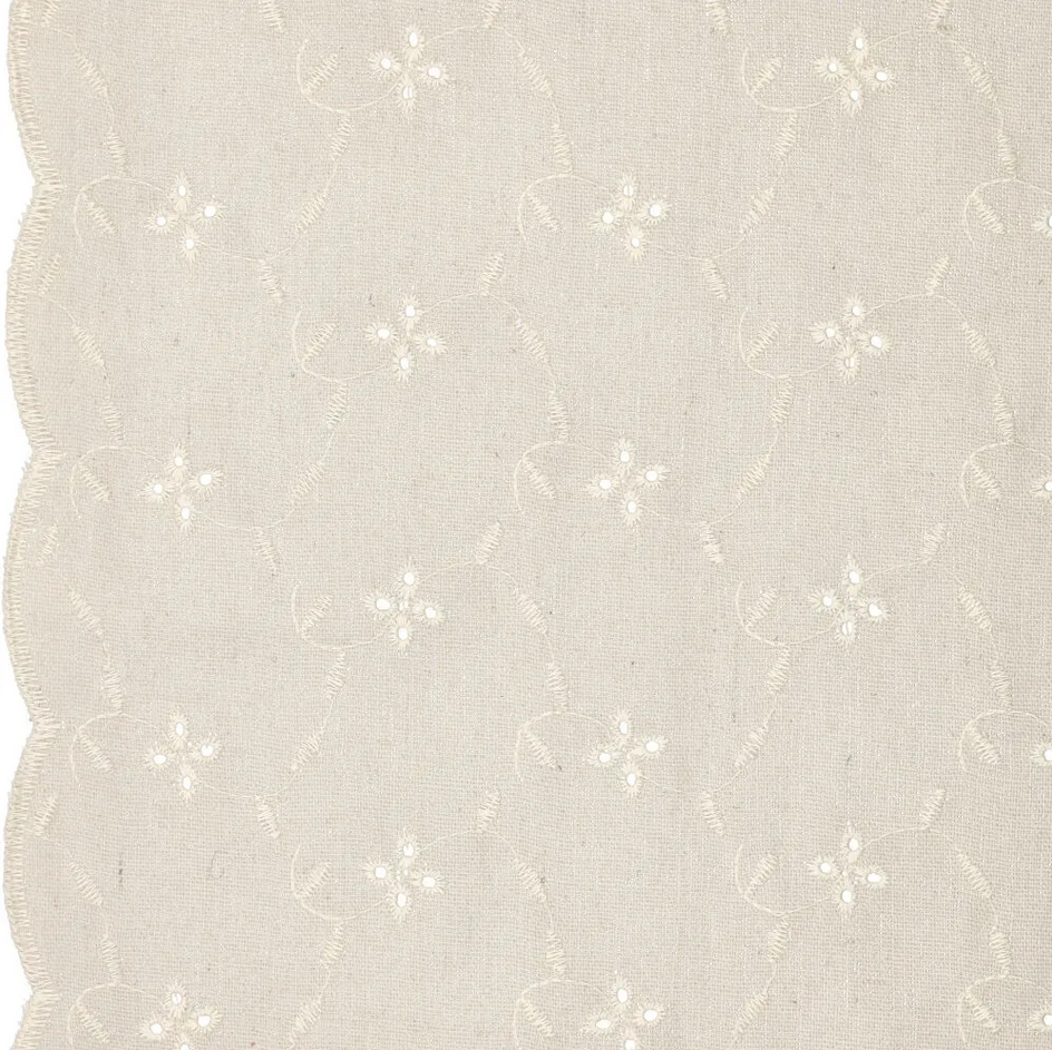 Broderie Country Groove Garland Flower Naturel (2 sides scallop border) 