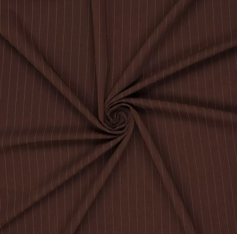 Bi-Stretch "Orlando" 15 mm. Pin stripe Dark Brown