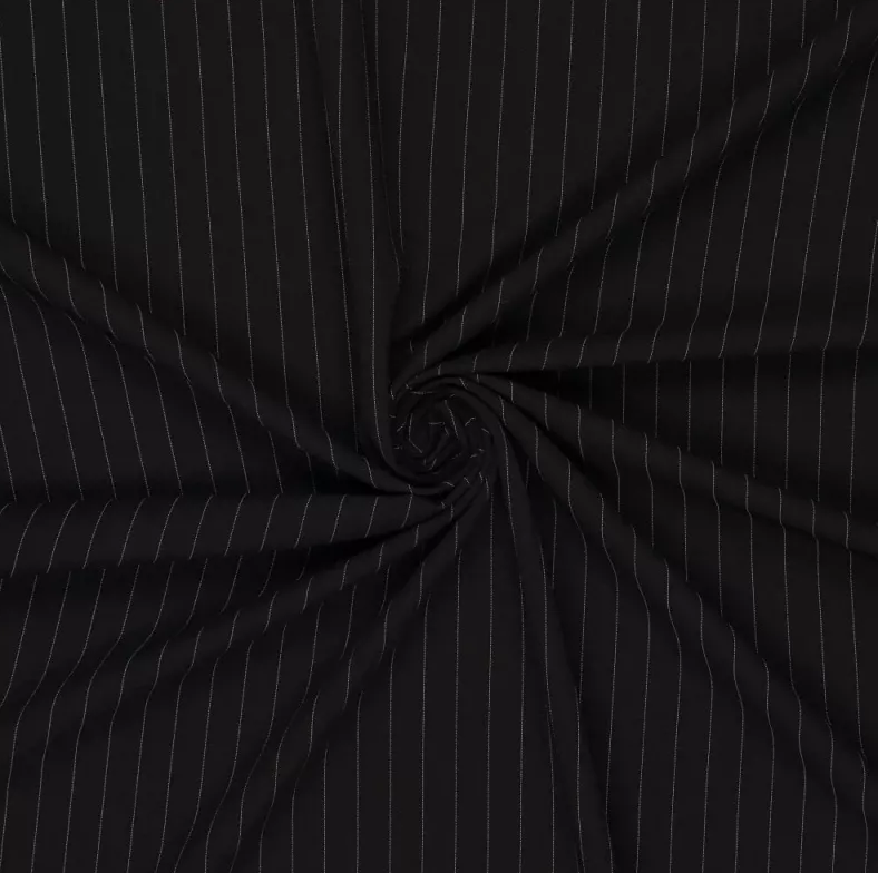 Bi-Stretch "Orlando" 15 mm. Pin stripe Black