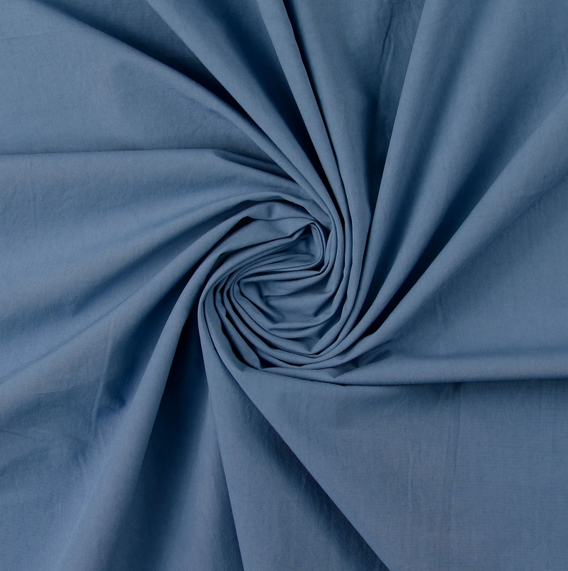 Stone washed popeline Denimblue