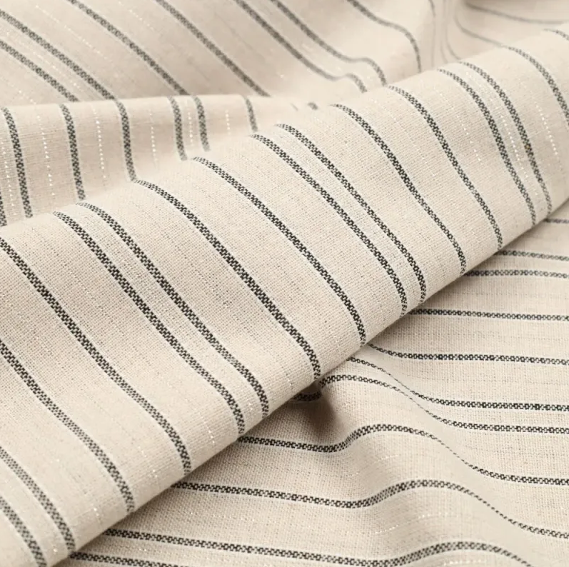 Linen Riviera Lurex Wide Stripes