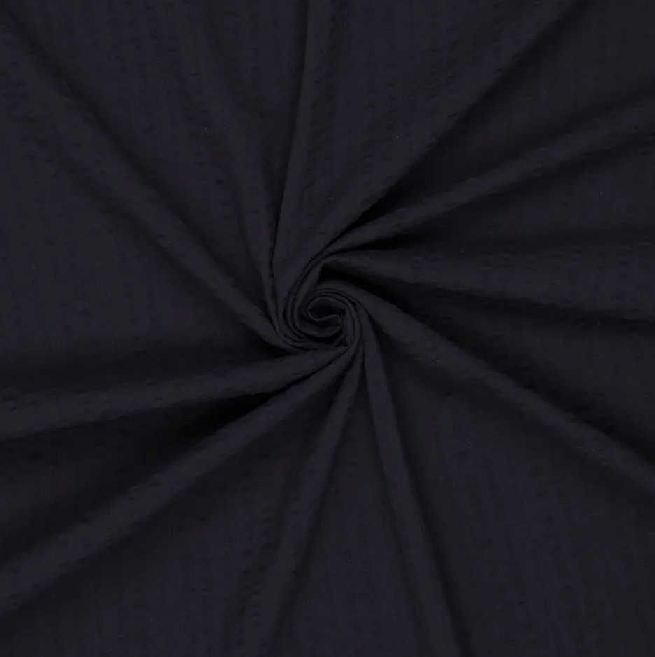 Seersucker Chalk Cotton Navy