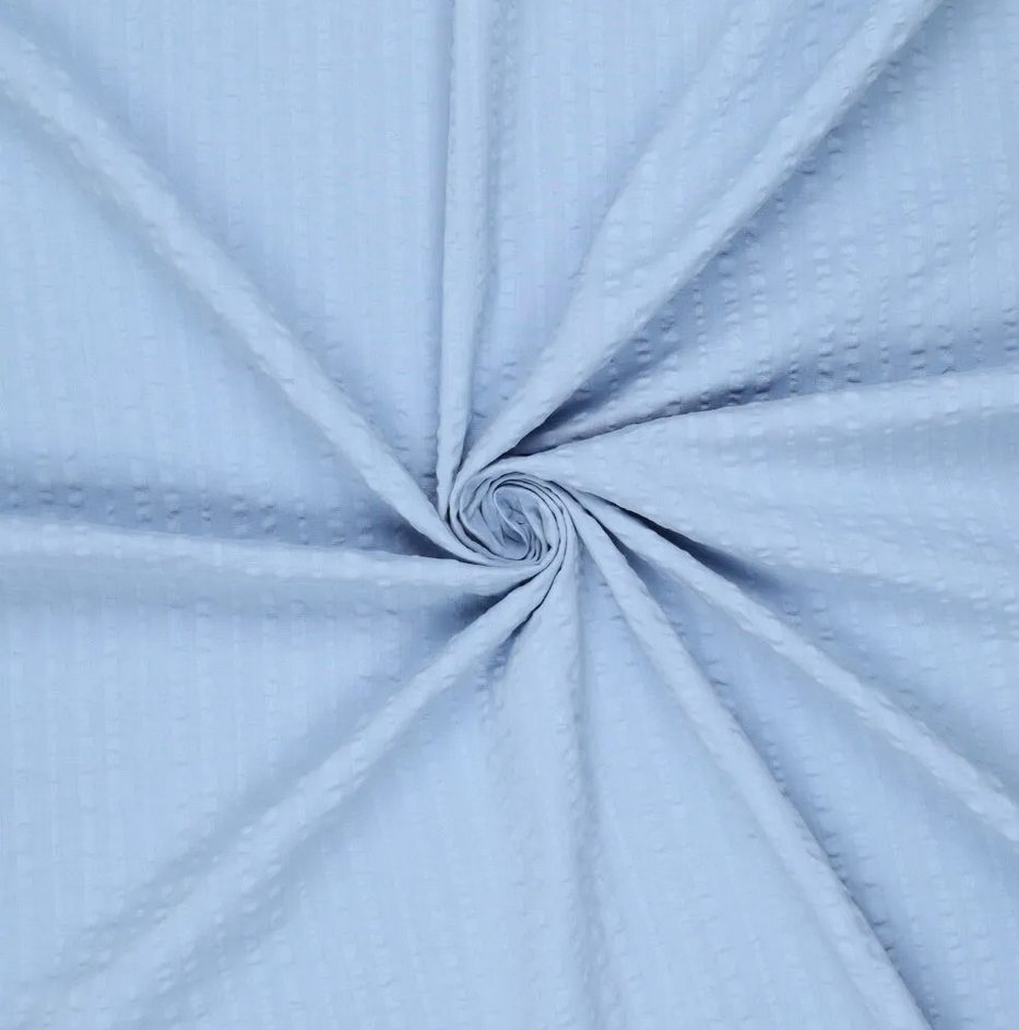 Seersucker Chalk Cotton Light Blue