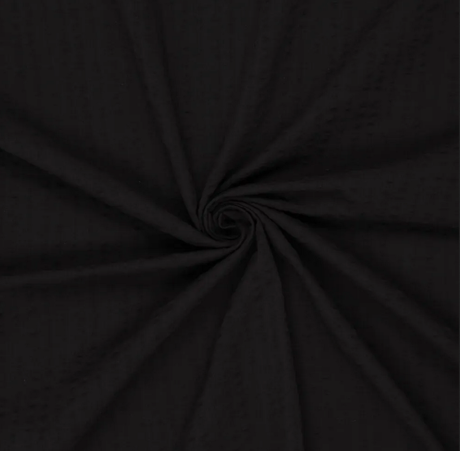 Seersucker Chalk Cotton Black