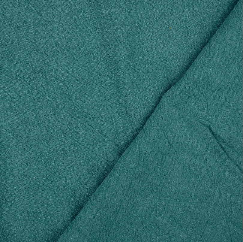 Gewassen Linnen Uni Petrol