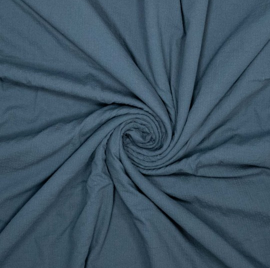 Cotton Seersucker Dark Denimblue