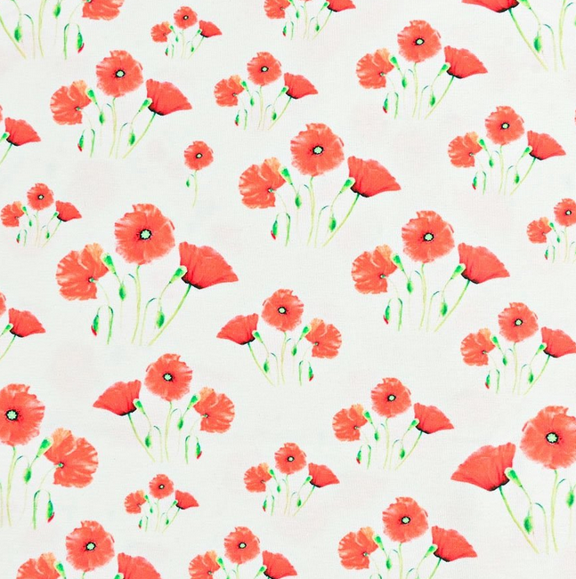 Jersey Digital Papaver Off White