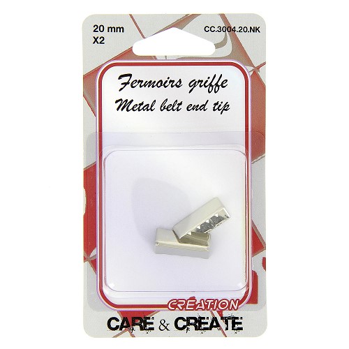 Riemklem uiteinde 20mm Zilver 2x 