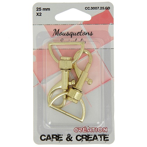 Musketonhaak 25mm Goud 2x
