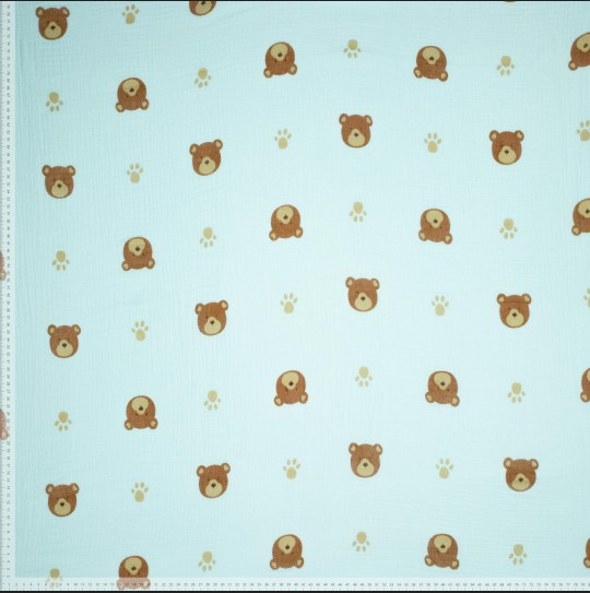 Double Gauze Bear Light Blue