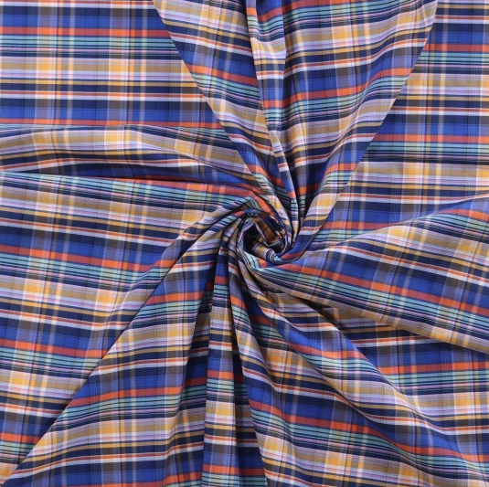 Carreaux Katoen/Polye. Orange/Cobalt