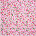 Popeline Katoen Fuchsia en Geel Bloempje