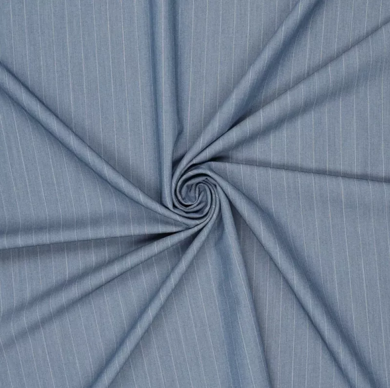 Bi-Stretch "Orlando" 15 mm. Pin stripe Denimblue