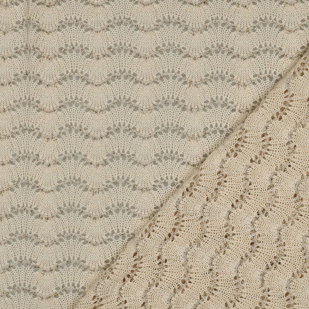 Tricot Ajour met Lurex Ecru