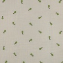 Double Gauze Embroidery Pears Natural/Green